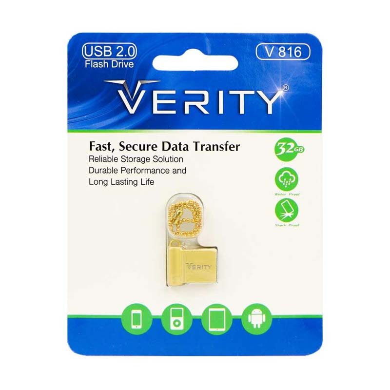 فلش 32 گیگ VERITY مدل V816 طلایی usb2